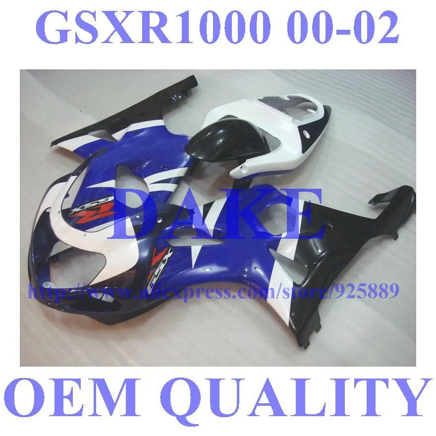 

GSXR1000 2000 2001 2002 K1 Blue T43645 Fairing GSXR Body Kit For Suzuki GSXR1000 K1 00 01 02 GSXR 1000 01 02 Tim