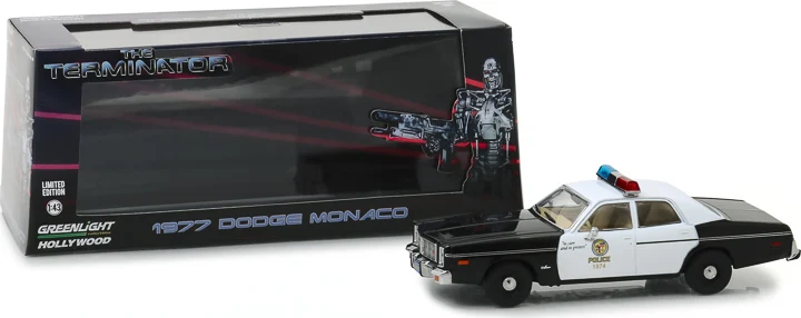 

GreenLight Car 1:43 1977 Dodge Monaco Metro The terminator Collection Metal Die-cast Simulation Model Cars Toys