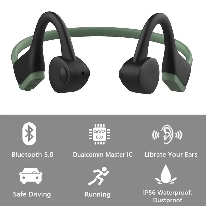 Bluetooth 5,0 гарнитура с костной проводимостью IP56 водонепроницаемые спортивные наушники с креплением на шее Беспроводные наушники с микрофоном
