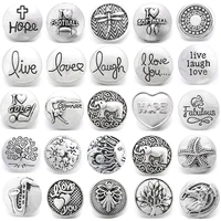 6pcslot metal snap button 18mm 20mm tree hope elephant starfish love button snaps fit snap jewelry diy