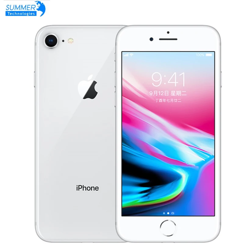 Разблокированный Apple iPhone 8 LTE, мобильный телефон, 2 Гб ОЗУ, 4,7 дюймов, МП, шестиядерный, отпечаток пальца, iOS, Смартфон Apple iPhone 8