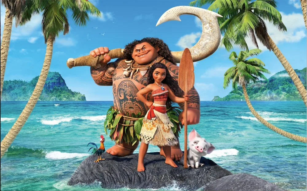 7x5FT Моана принцесса Waialiki Мауи зеленый Плам Vaiana океан пользовательские фотостудия