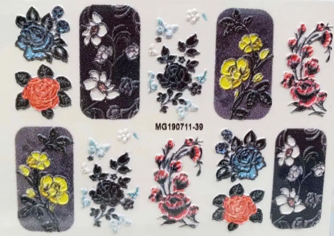 3D новые акриловые Выгравированные наклейки для ногтей черная линия белый