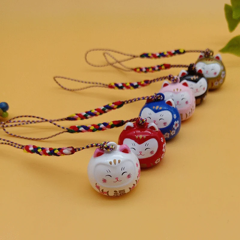 Милый мультяшный японский брелок счастливая кошка Манеки Неко подвески для