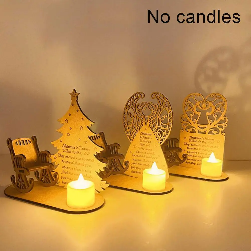 Christmas Angel Wood Candlestick Merry Decoration For Home Rotating Ornament 2021 Xmas Navidad Gifts W2o0 | Дом и сад