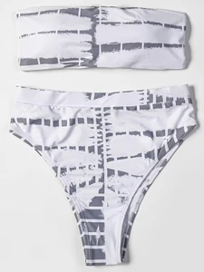 ZTVitality, пикантные бикини без бретелек с принтом, бикини с высокой талией, Новое поступление 2020, бюстгальтер с вкладышами, бандажный купальник, бразильский купальник для женщин