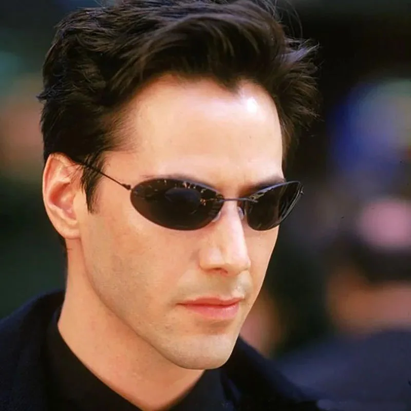 

Classic Fashion Cool The Matrix Neo Style Polarized Rivets Sunglasses Men Slim Rimless Brand Design Sun Glasses Oculos De Sol UV