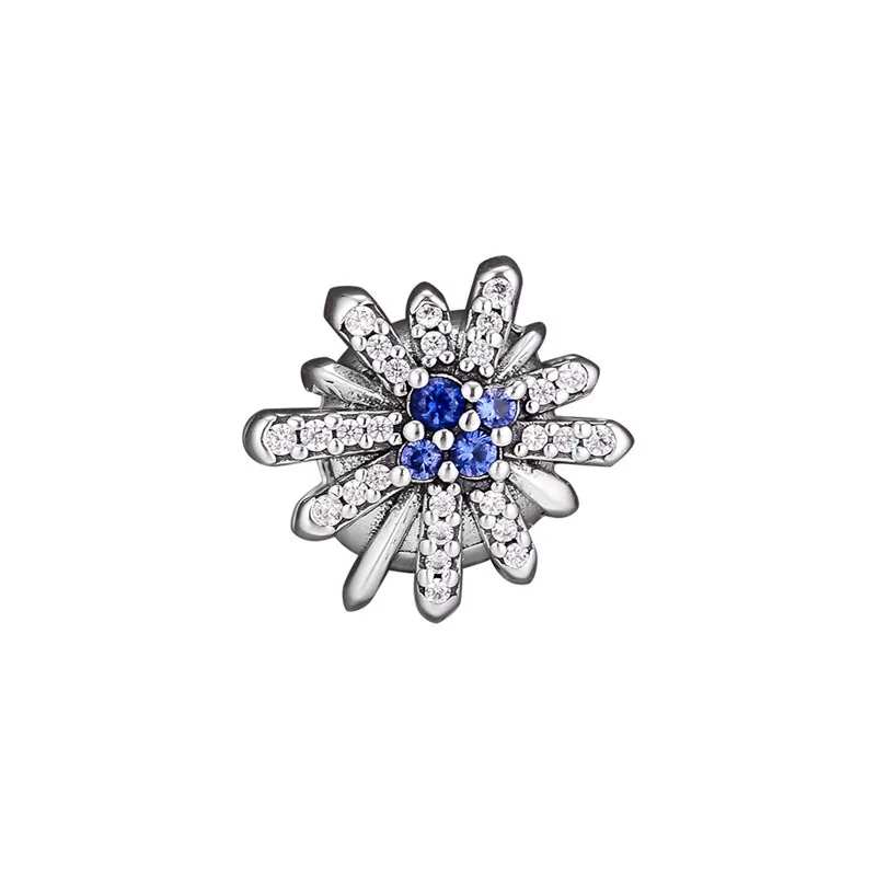 

Dazzling Fireworks Charm Beads For Jewelry Making Clear CZ & Blue Crystal Beads for Charms Bracelets Women Silver 925 Jewelry