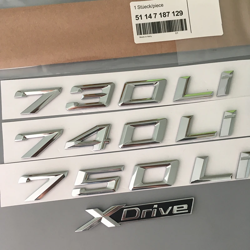 Хромированные буквы цифры эмблема 730Li 735Li 740Li M745Li M750Li M760Li M значок для BMW Новинка