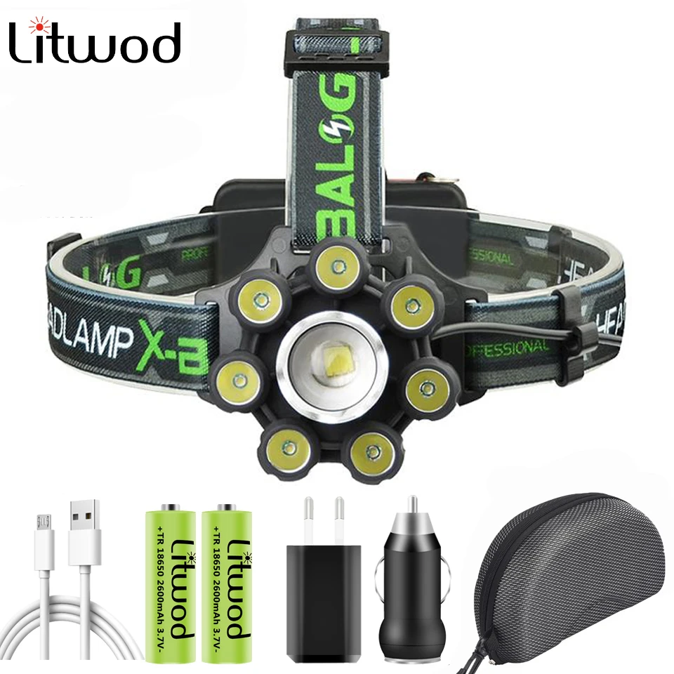 

Smart Led Headlamp Bluetooth Speaker XM-L T6 Headlight 8000 Lumen Zoom USB Reachargeable 18650 Battery Head Flashlight Lamp