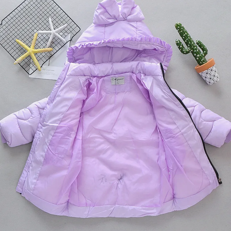 2019 г. модные зимние куртки для девочек детское теплое пальто плотная верхняя одежда малышей Одежда с принтом