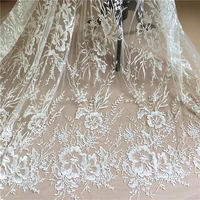 new euramerican style embroidery lace fabric cloth big flower branches sequins high grade dress diy accessories jzq 0002