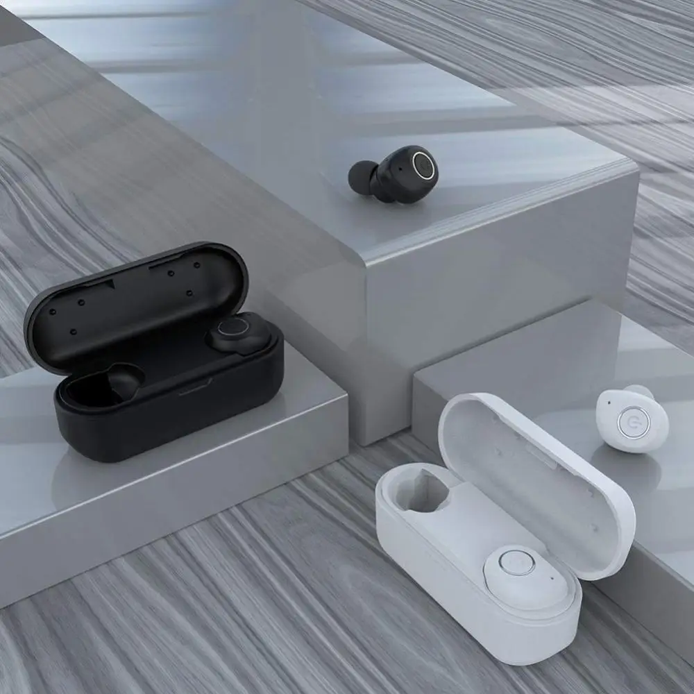 Размер Беспроводной наушники вкладыши TWS Bluetooth 5 0 с зарядный чехол