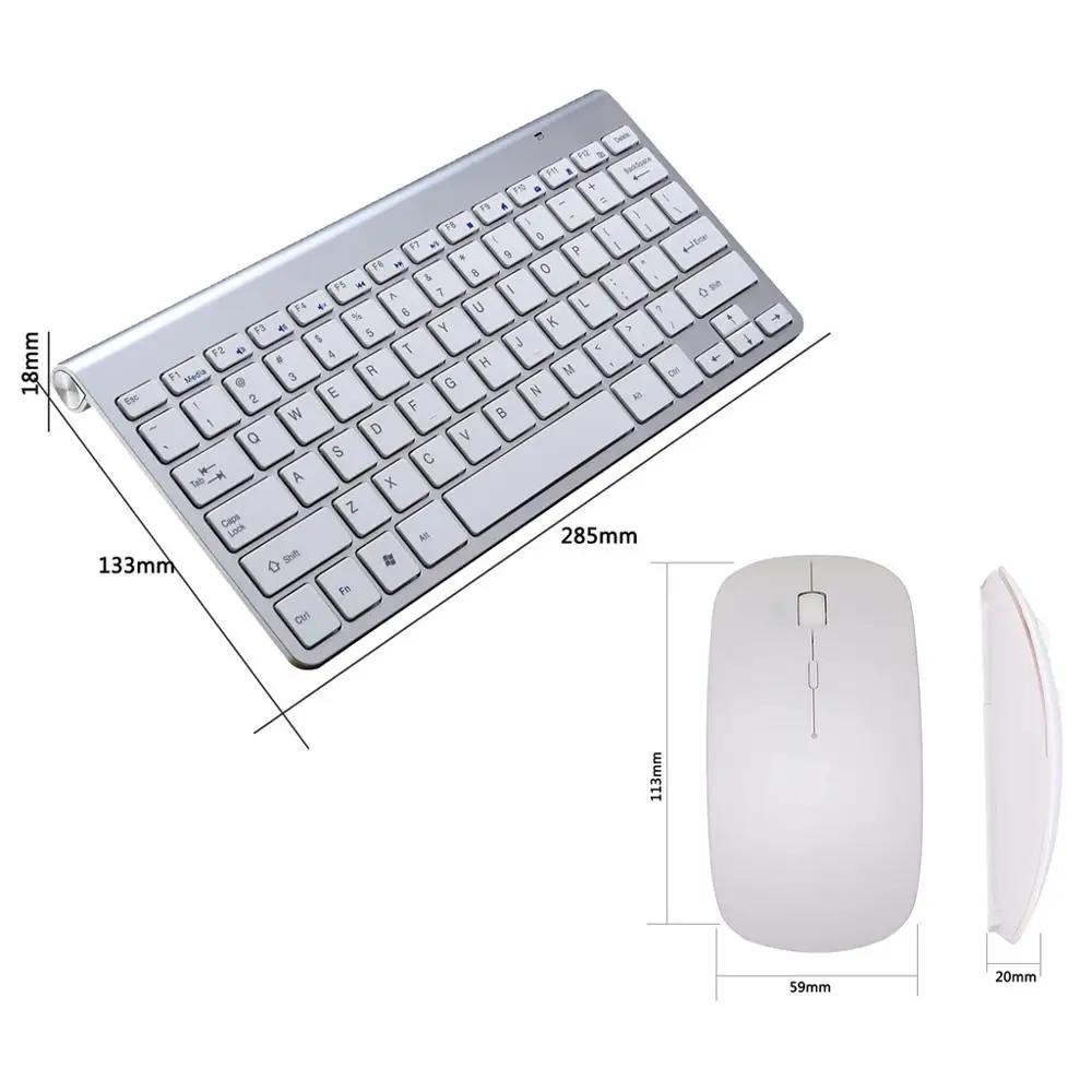 2.4Ghz Keyboard Mouse Combo Set Multimedia Wireless Keyboard and Mouse For Notebook Laptop Mac Desktop PC TV Office Supplies images - 6