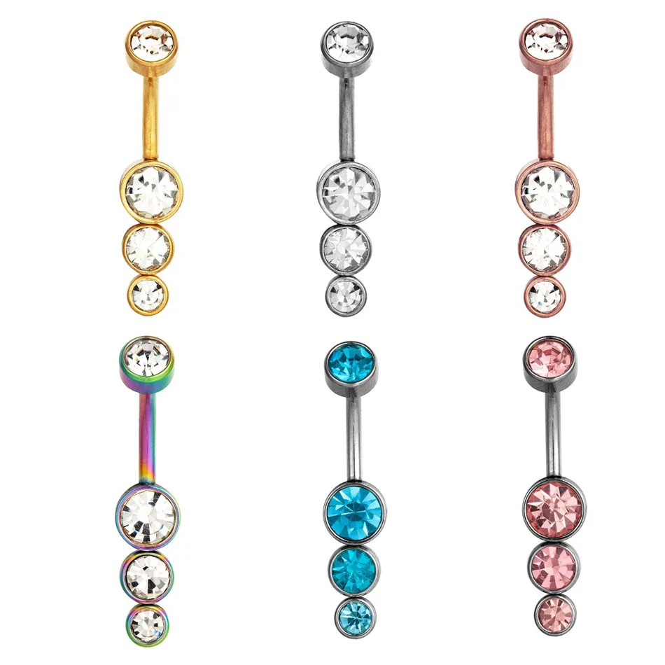 

14g Belly Button Rings Surgical Steel CZ Navel Ring Barbell for Women Girls Body Piercing Jewelry Simple Bangle Navel Bar