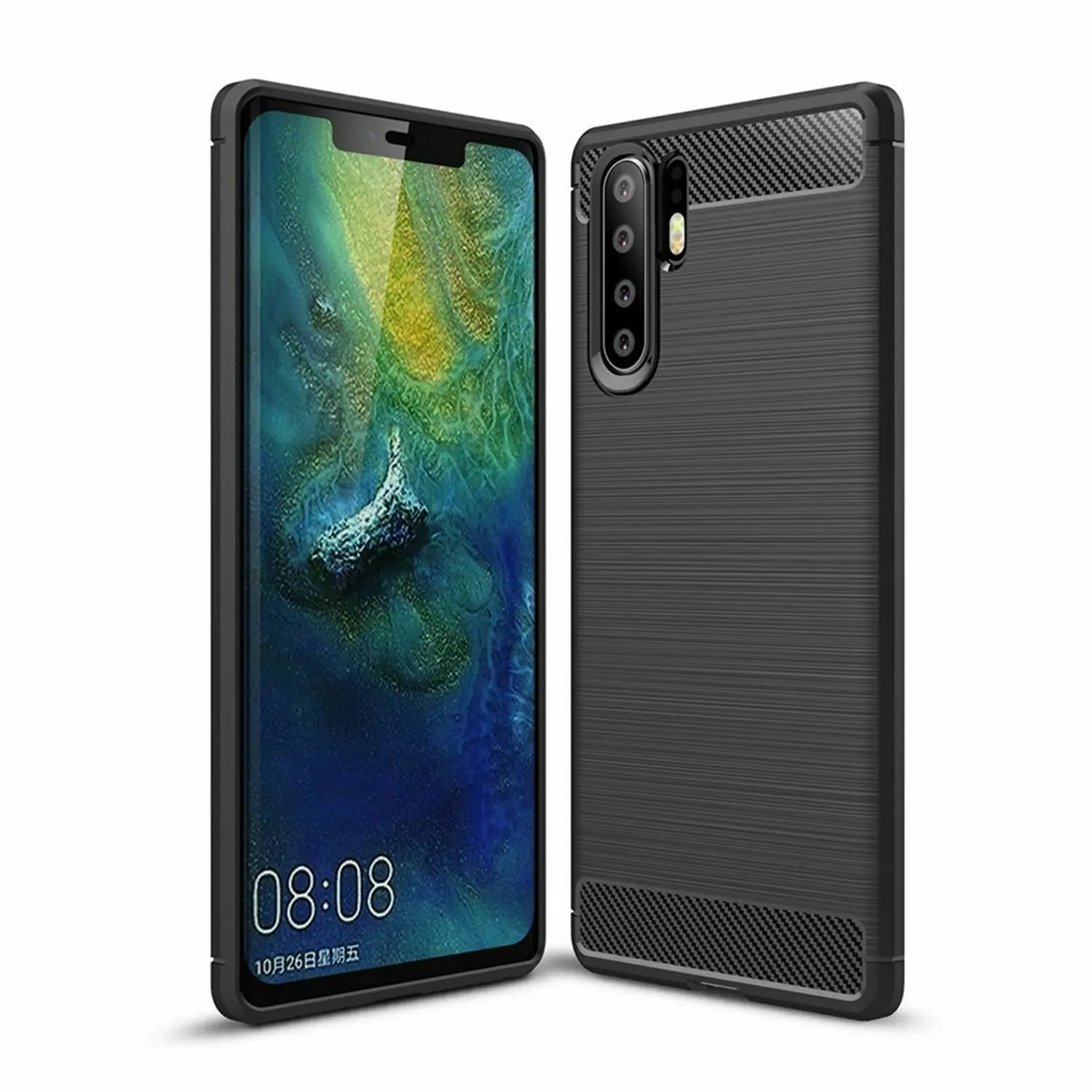 

Чехол для телефона из ТПУ для Huawei P30 Pro, матовый защитный чехол из углеродного волокна, черный бампер