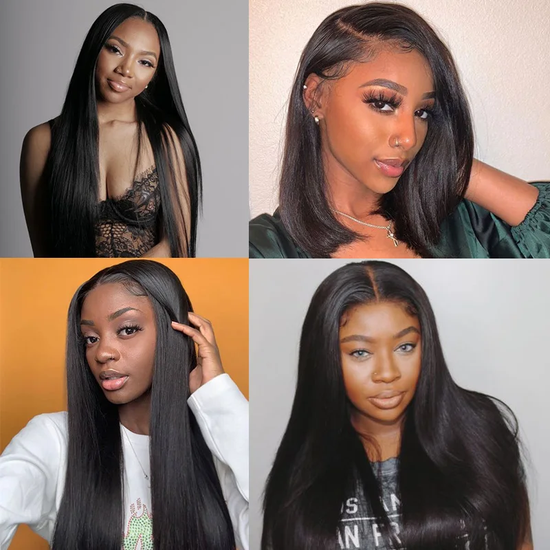 13*1 Синтетические волосы на кружеве парики из натуральных волос прямые