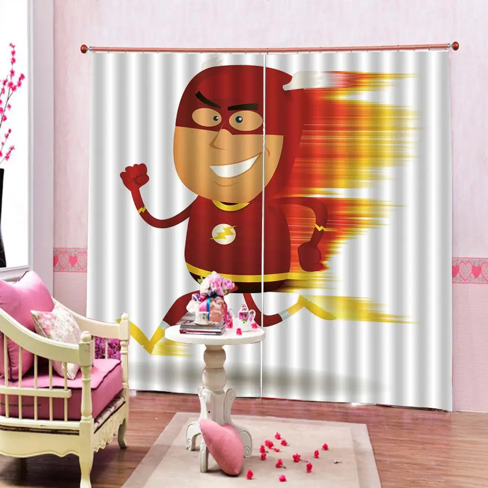 Супергерой занавеска для душа детской комнаты Забавный мультяшный персонаж