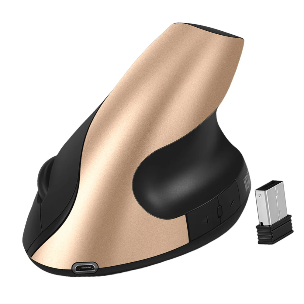 

1PC Human Engineering Wireless Photoelectric Mute Remote Cool Vertical Type 2.4G Hand Griping Type for