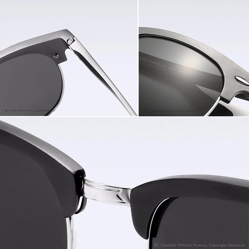 Мужские солнцезащитные очки VEITHDIA винтажные брендовые дизайнерские в квадратной