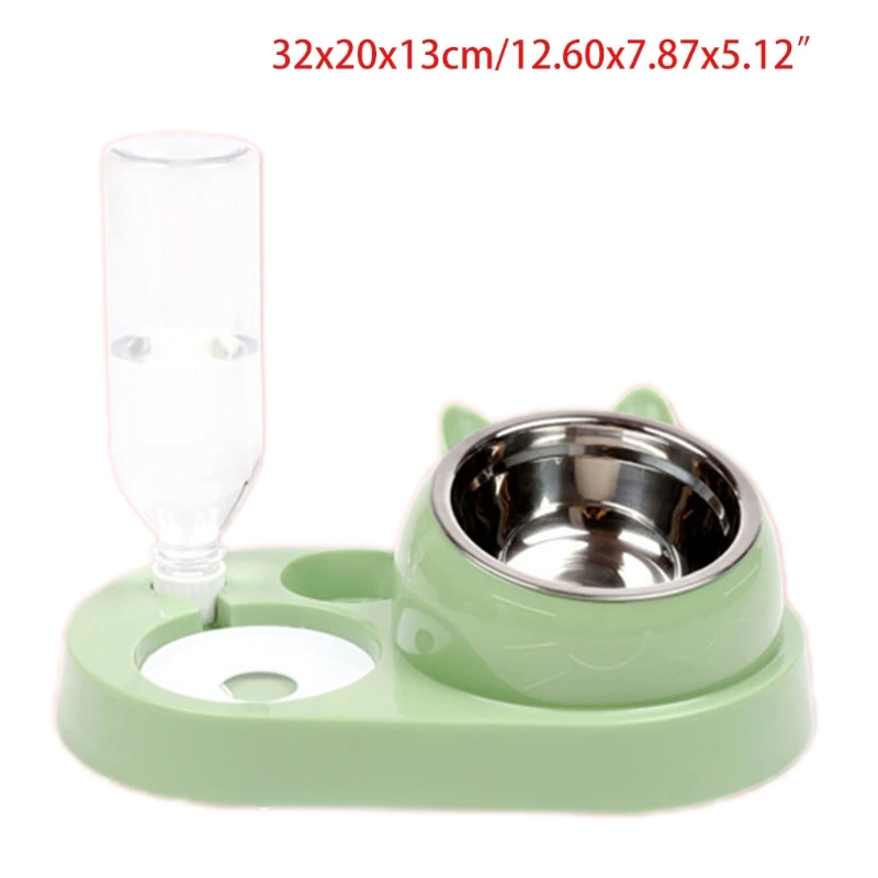 

Canned Cat Pet Bowls Water And Food Bowl Set 15Tilted With Automatic Waterer Bottle For Small Or Medium Size Dogs