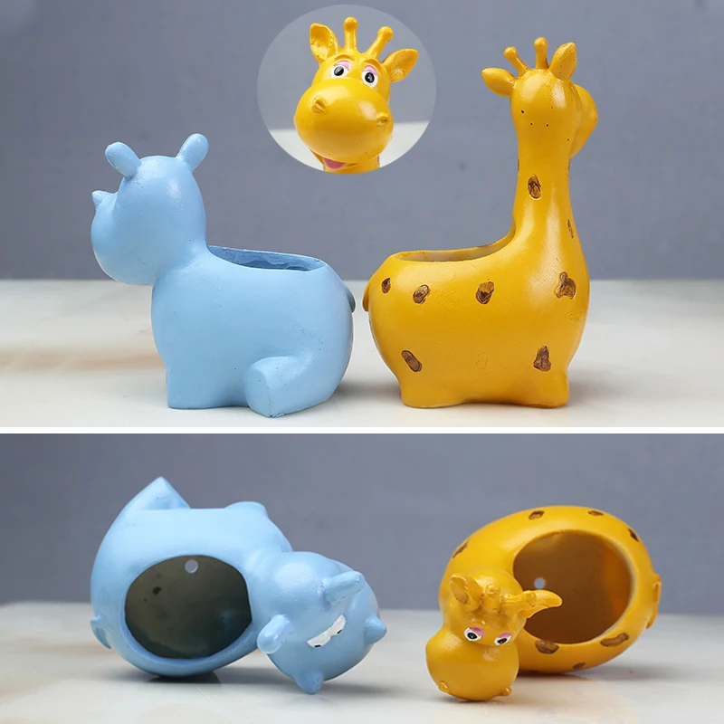 Домашнее украшение керамический жираф бегемот миниатюрная модель искусственное