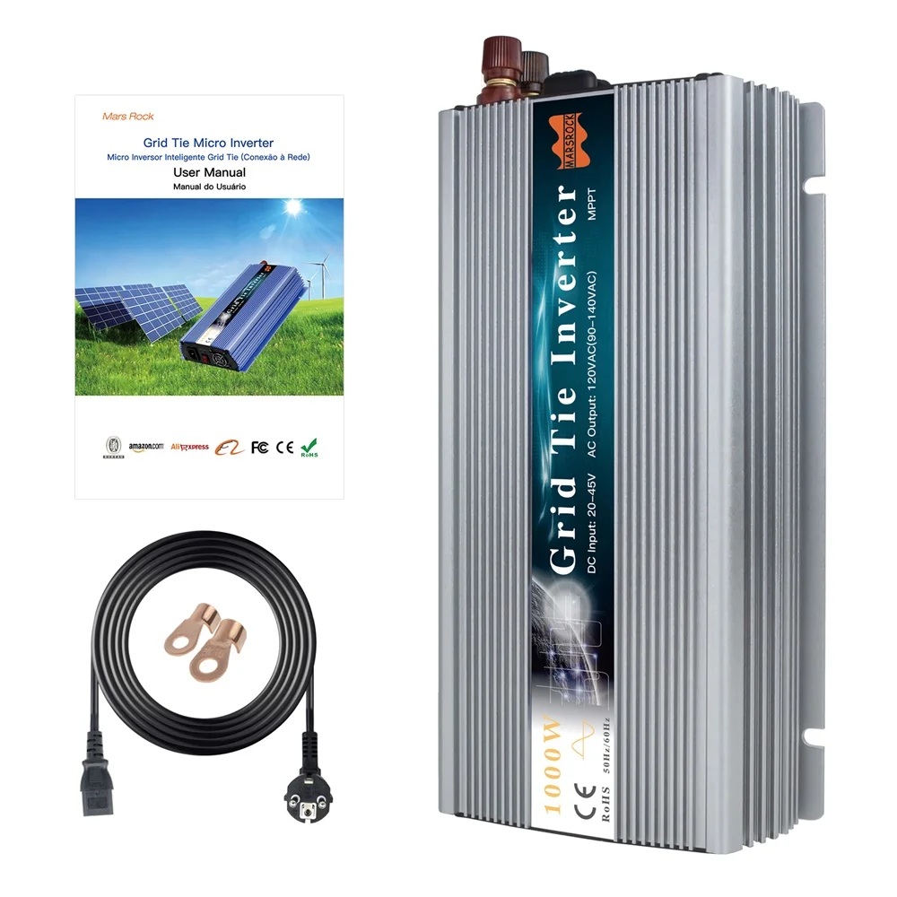 Сетка Tie 1000 Вт Чистая синусоида солнечный инвертор для 18V 1250W PV Мощность 10 5 V ~ 30VDC 90V