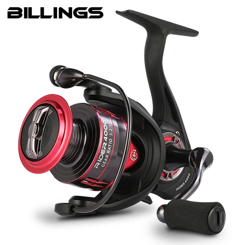 

BILLINGS RIDER Fuego Spinning Fishing Reel 1000-6000 8+1 5.2:1 10kg Power Metal Spool Send Gift A Bag of Soft Insect Bait(30PCS)