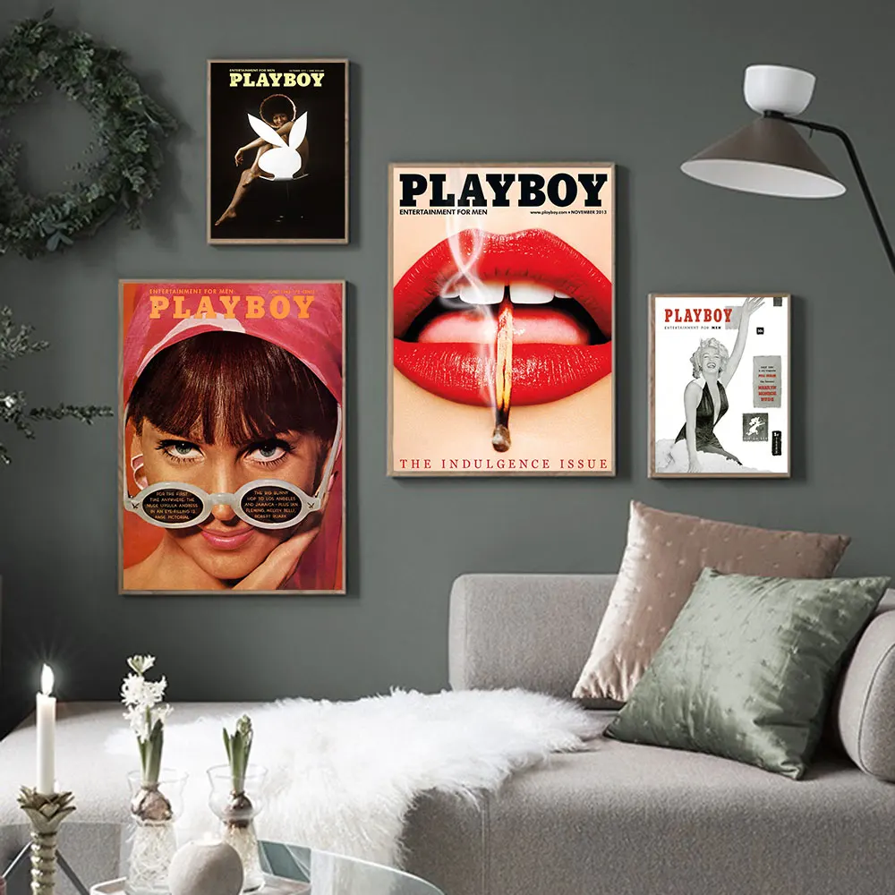 

Vintage Fashion Poster Magazine Cover Art Print Sexy Lips Woman Canvas Painting Modern Wall Picture For Living Room Home Decor