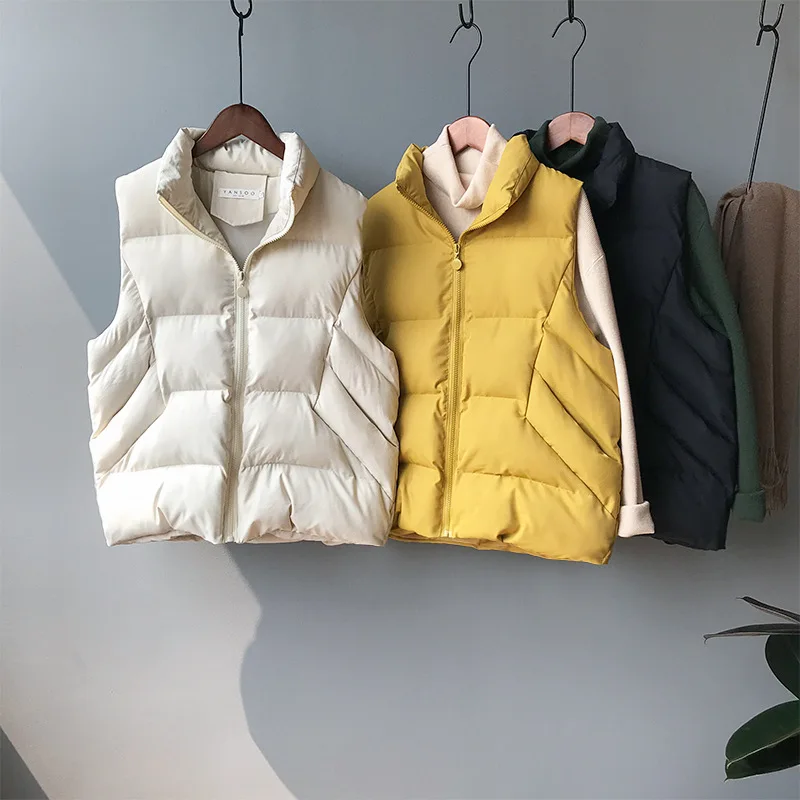 

Женская хлопковая куртка без рукавов, с воротником-стойкой