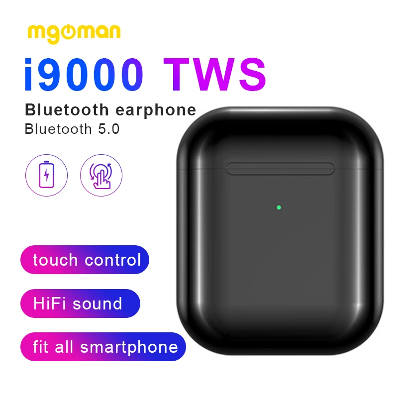 Mgoman i9000 Inpods 12 Беспроводные наушники Bluetooth 5,0 наушники сенсор 8D бас беспроводная зарядка наушники i9000 TWS PK i7s i12