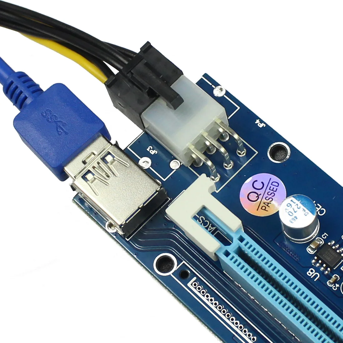 PCI-E Raiser PCI E Express 1X To 16X Riser Card USB 3 0 SATA до 6Pin кабель питания адаптер для расширения