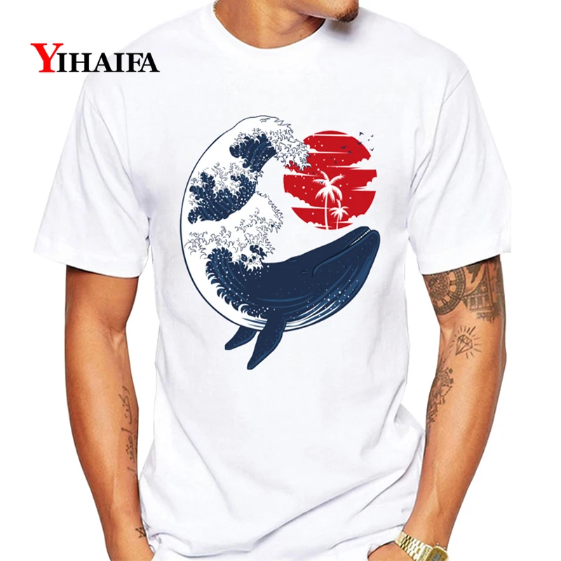 Мужские мужская футболка лыжи катание комплекты принт мультфильмы рыбы