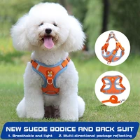adjustable vest style dog harness pet breathable harness and leash set puppies walking dog leash reflective cat dog accessories