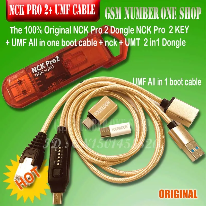 100% 2022 Original NEW NCK Pro Dongle NCK Pro2 Dongl nck key NCK DONGLE+UMT DONGLE 2 in1 +umf all in boot cable fast shipping