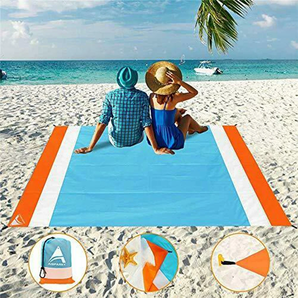 

Oversized Portable Beach Blanket Waterproof Folding Outdoor Camping Picnic Moisture-proof Mat Hiking Sleeping Cushion