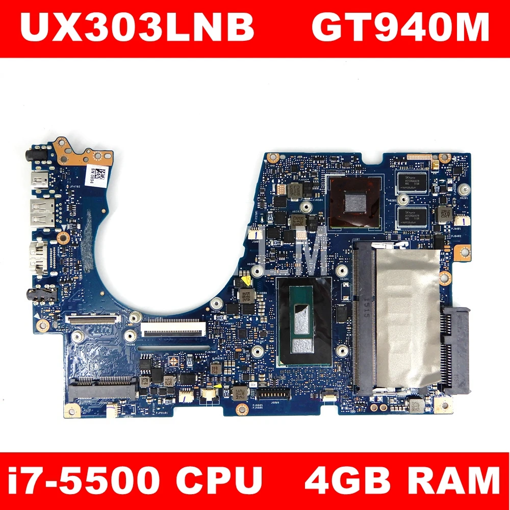 UX303LNB GT940M/2G i7 5500CPU 4 Гб RAM материнская плата для ASUS UX303L UX303 U303LN U303L UX303LB ноутбука тест