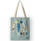 Корейская модная Холщовая Сумка AKB01066 на плечо, женские сумки, индивидуальные сумки для покупок с принтом рыбы, большой вместимости с карманами