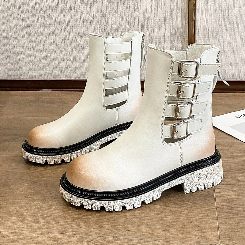 

Брендовые дизайнерские женские ботильоны, лидер продаж 2021, модная повседневная женская обувь с круглым носком на массивном каблуке, женски...