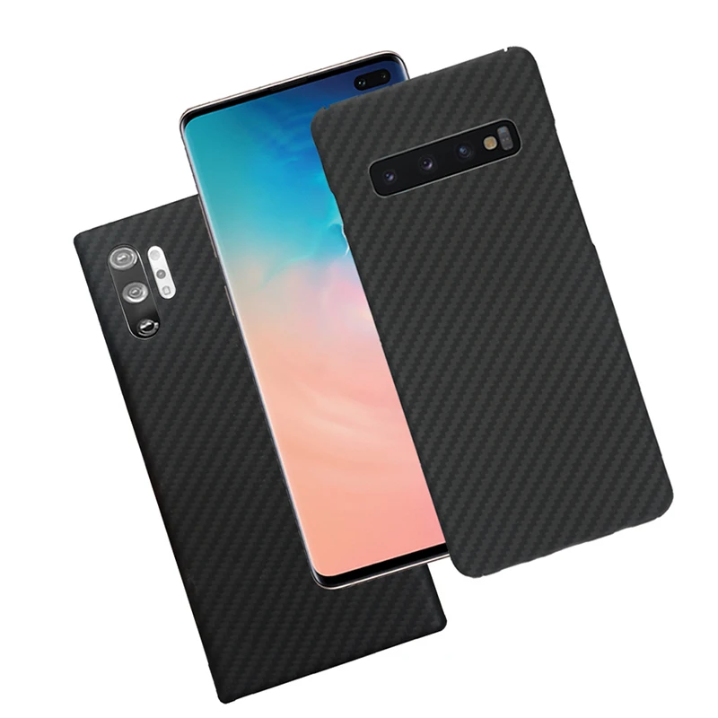 

Real Pure Carbon Fiber Phone Case for Samsung S10 S20 Note10 Note20 Ultra-thin Anti-fall hard Business Shell Aramid Fiber Cover