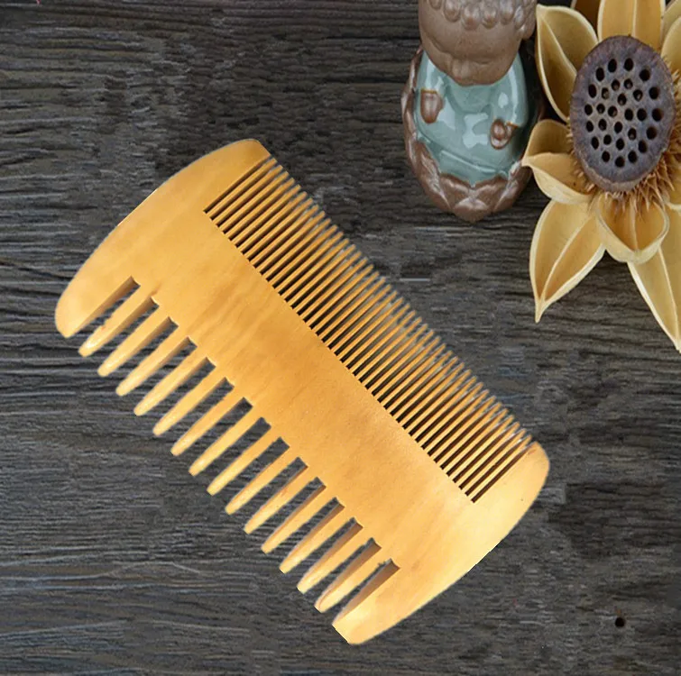 

Wood Color double-sided Comb Super Dense Thickened Wide Tooth Grate Comb Natural Mahogany Wood Hair Brush Hair Care For Unisex