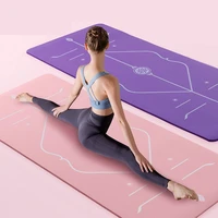 yoga mat with body position line thickening widening lengthening tpe gym fitness pilates beginner home floor sport exercise pads