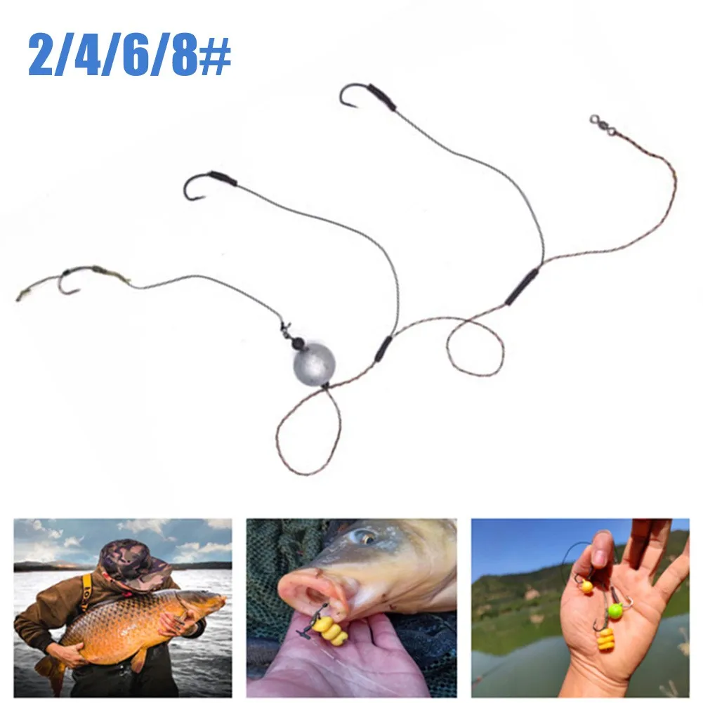 

3Pcs/lot Fishing Hooks Ready Tied Drop Water Lead Sinkers Rig Swivel Fishing Pesca Lure String Hook Set Fishing Lures Pesca