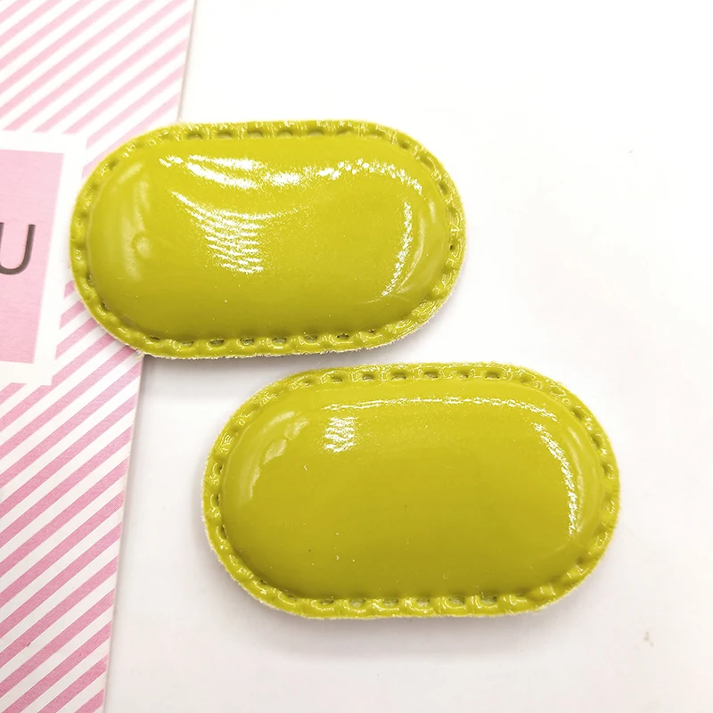 20 шт./лот квадратные блестящие ПУ накладки на заколки для волос Мягкие аппликации