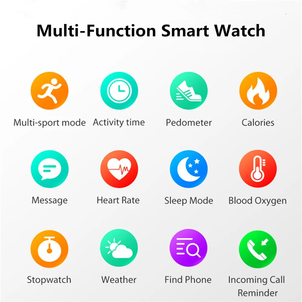 

New Smart Bracelet Watch Full Circle Touch Surface Color Screen Sports Heart Rate Waterproof Long Standby CD Fingerprint Button