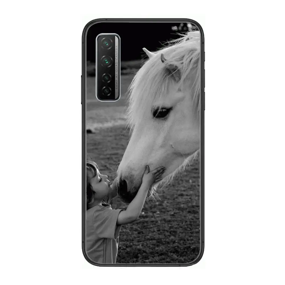 

Horse animal painting Phone Case For Huawei Nova 2 3 4 5 6 7 8 SE i E Pro Lite Black Etui Coque Painting Hoesjes comic fashion