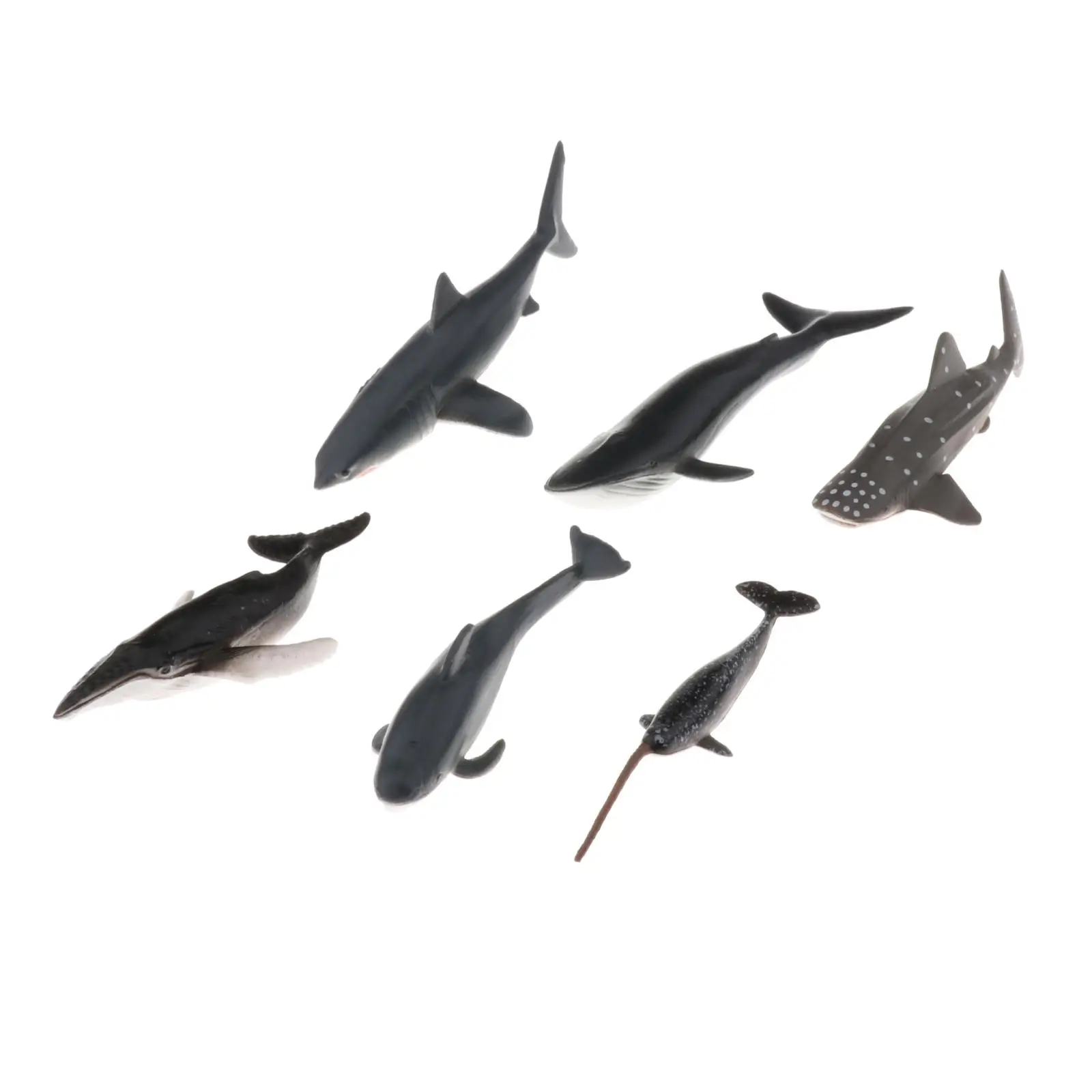 

6 Piece Plastic Lifelike Sea Animals Figures Simulation Mini Whale Figurines Models Bulk for Kids Early Learning