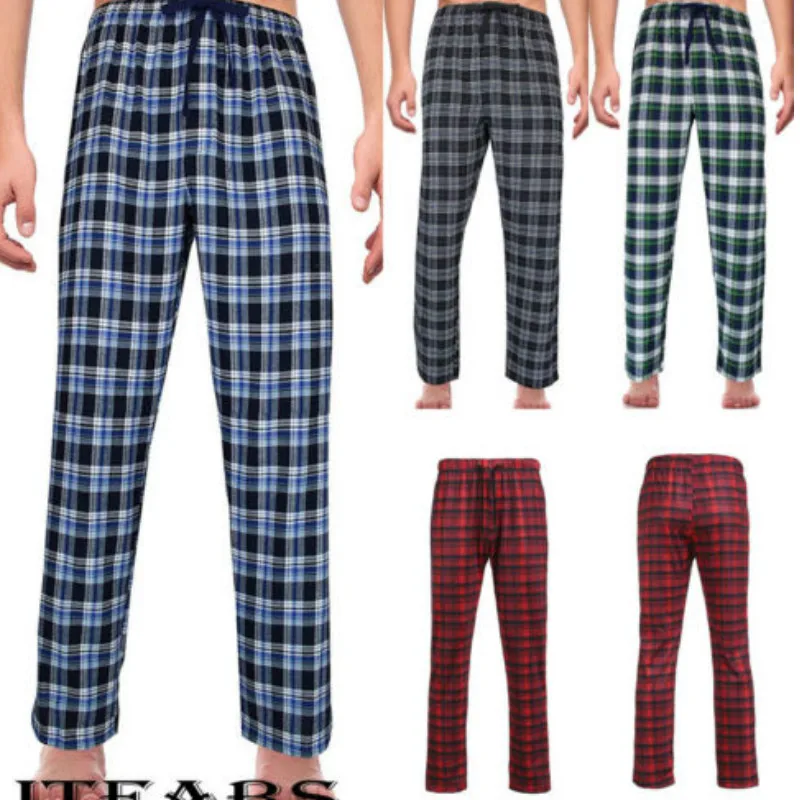Новинка мужские и женские модные свободные штаны для сна клетчатая фланелевая