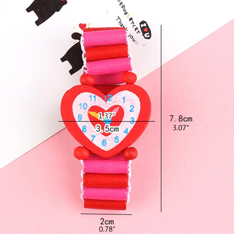 

Novelty Colorful Toy Wooden Watch Toys Interactive Toy Party Watch Models Wood for Long Time to Use Sturdy Wristband