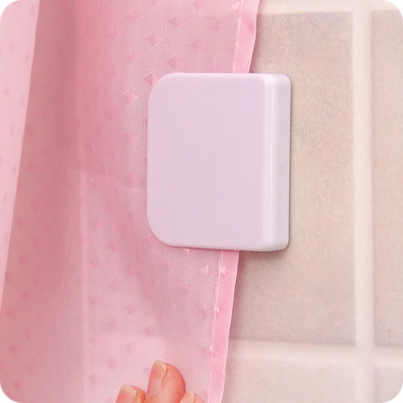 

1set New shower curtain clip bathroom curtain buckle viscose dodechedron Wind fixed hook curtain holder Seamless sticky hooks